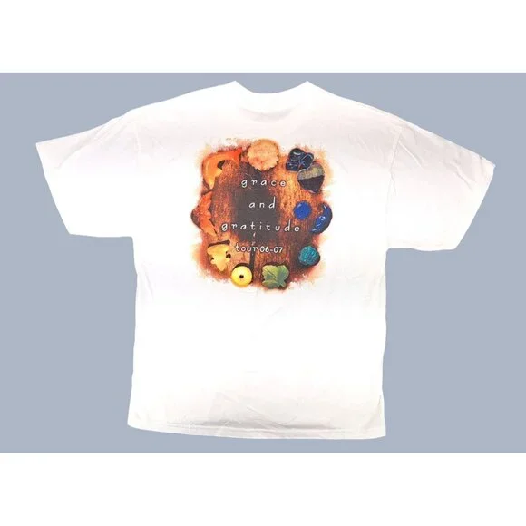 Vintage Olivia Newton-John Grace Gratitude Tour T Shirt White Men Large New ON-J - Picture 2 of 5